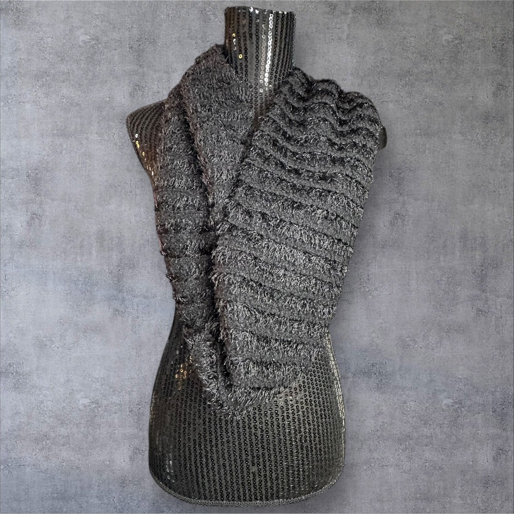 Jessica‎ Simpson Chunky Knit Infinity Scarf Black Cozy Winter